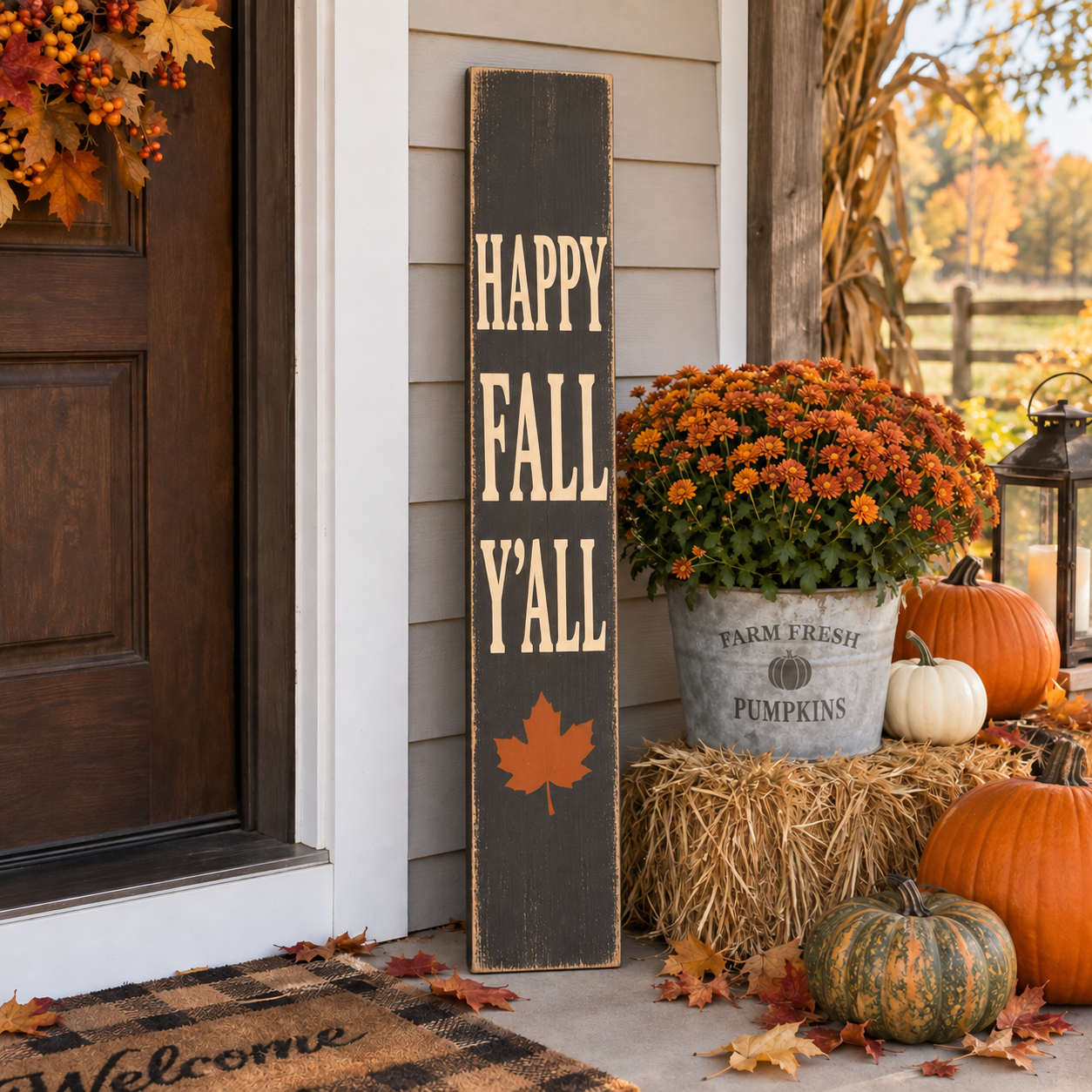 Fall farmhouse porch sign