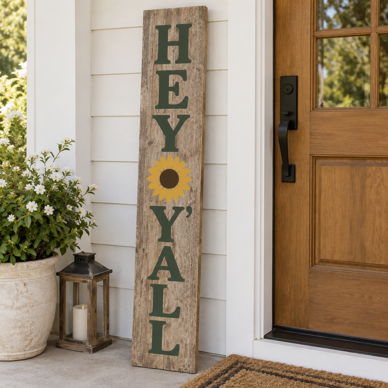 Farmhouse vinyl porch sign example